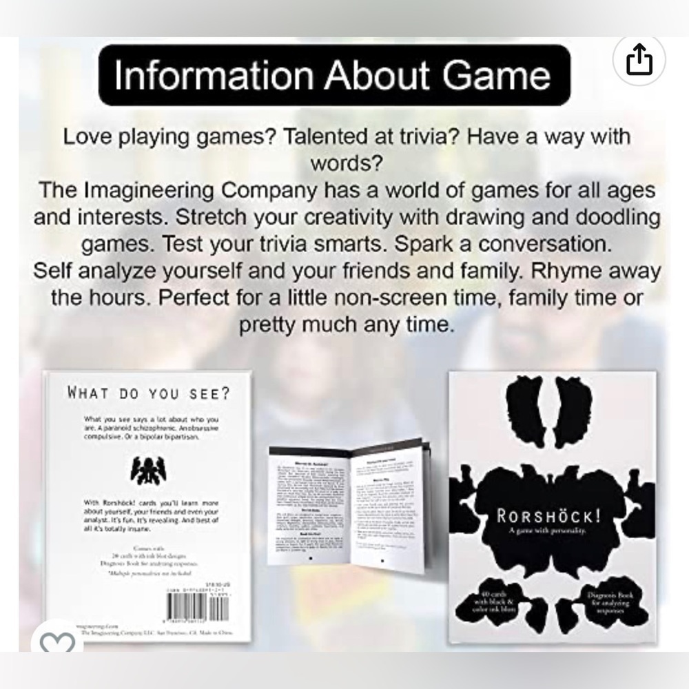 RORSHOCK Personality Testing Card Game - Picture 4 of 4